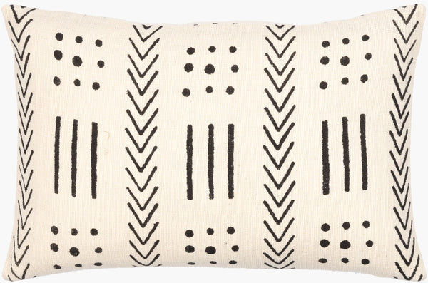 Surya Malian Eclectic Bohemian 14"L X 22"W Handmade Lumbar Pillow – Vibrant Cotton Comfort For Your Home Cream Cotton,Cotton Maa006-1422