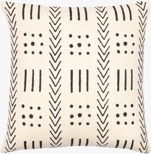 Surya Malian Hand-woven 18"L X 18"W Cotton Accent Pillow Kit – Exotic Global Style For Home Decor Cream Cotton,Cotton Maa006-2222d