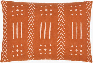 Surya Malian Eclectic Bohemian 14"L X 22"W Handmade Lumbar Pillow – Vibrant Cotton Comfort For Your Home Rust Cotton,Cotton Maa007-1422d