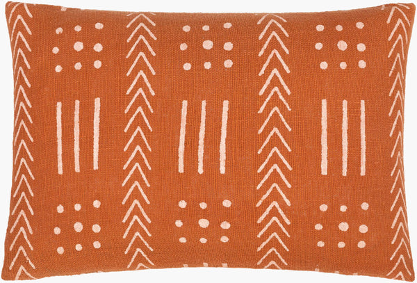 Surya Malian Eclectic Bohemian 14"L X 22"W Handmade Lumbar Pillow – Vibrant Cotton Comfort For Your Home Rust Cotton,Cotton Maa007-1422d