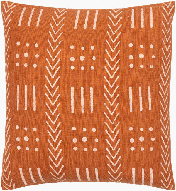 Surya Malian Hand-woven 18"L X 18"W Cotton Accent Pillow Kit – Exotic Global Style For Home Decor Rust Cotton,Cotton Maa007-2222d