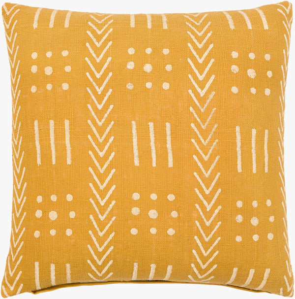 Surya Malian Hand-woven 18"L X 18"W Cotton Accent Pillow Kit – Exotic Global Style For Home Decor Mustard Cotton,Cotton Maa008-2222p