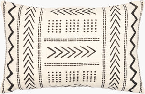 Surya Malian Eclectic Bohemian 14"L X 22"W Handmade Lumbar Pillow – Vibrant Cotton Comfort For Your Home Cream Cotton,Cotton Maa010-1422p