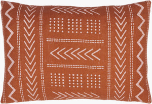 Surya Malian Eclectic Bohemian 14"L X 22"W Handmade Lumbar Pillow – Vibrant Cotton Comfort For Your Home Rust Cotton,Cotton Maa011-1422p
