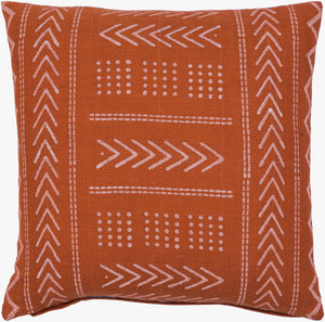 Surya Malian Hand-woven 18"L X 18"W Cotton Accent Pillow Kit – Exotic Global Style For Home Decor Rust Cotton,Cotton Maa011-2020d