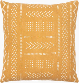 Surya Malian Hand-woven 18"L X 18"W Cotton Accent Pillow Kit – Exotic Global Style For Home Decor Mustard Cotton,Cotton Maa012-1818d