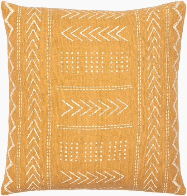 Surya Malian Hand-woven 18"L X 18"W Cotton Accent Pillow Kit – Exotic Global Style For Home Decor Mustard Cotton,Cotton Maa012-1818d
