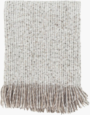 Surya Madurai 50"W X 60"L Stylish Throw: Cozy Acrylic Weave With Elegant Fringe For Modern Home Decor Taupe Acrylic,Acrylic Mad1002-5060