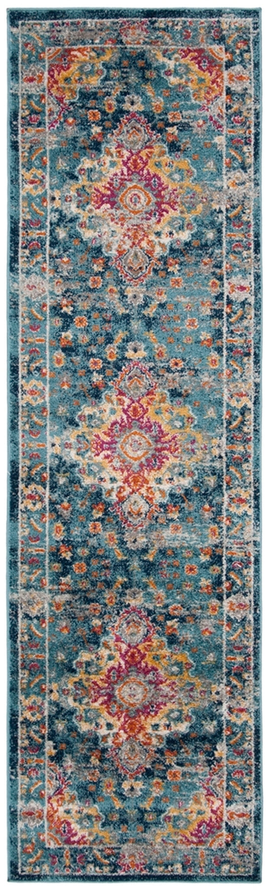 Safavieh Madison 154 MAD154 Flat Weave Transitional Rug Teal / Fuchsia MAD154L-9SQ