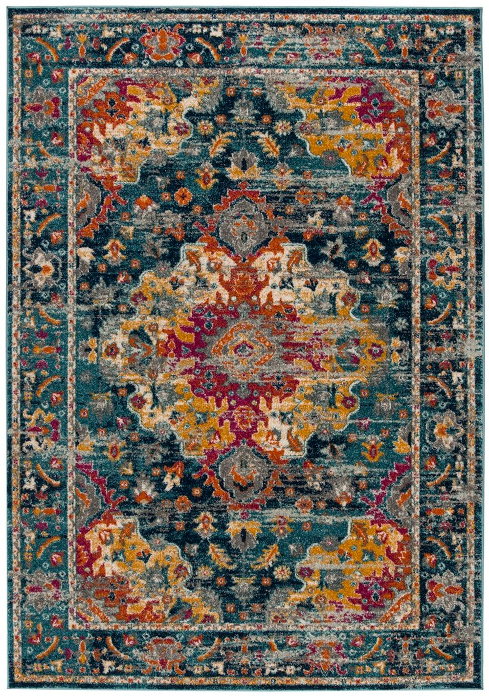 Safavieh Madison 154 MAD154 Flat Weave Transitional Rug Teal / Fuchsia MAD154L-9SQ