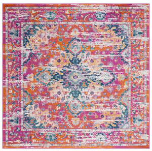 Safavieh Madison 154 MAD154 Flat Weave Transitional Rug Fuchsia / Gold MAD154R-9SQ