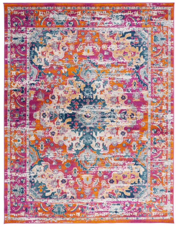 Safavieh Madison 154 MAD154 Flat Weave Transitional Rug Fuchsia / Gold MAD154R-9SQ