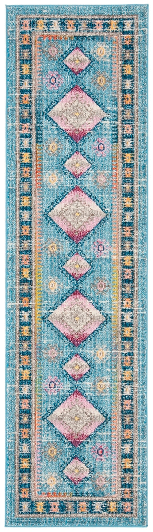 Safavieh Madison 305 Power Loomed Transitional Rug Light Blue / Fuchsia 4' x 6'