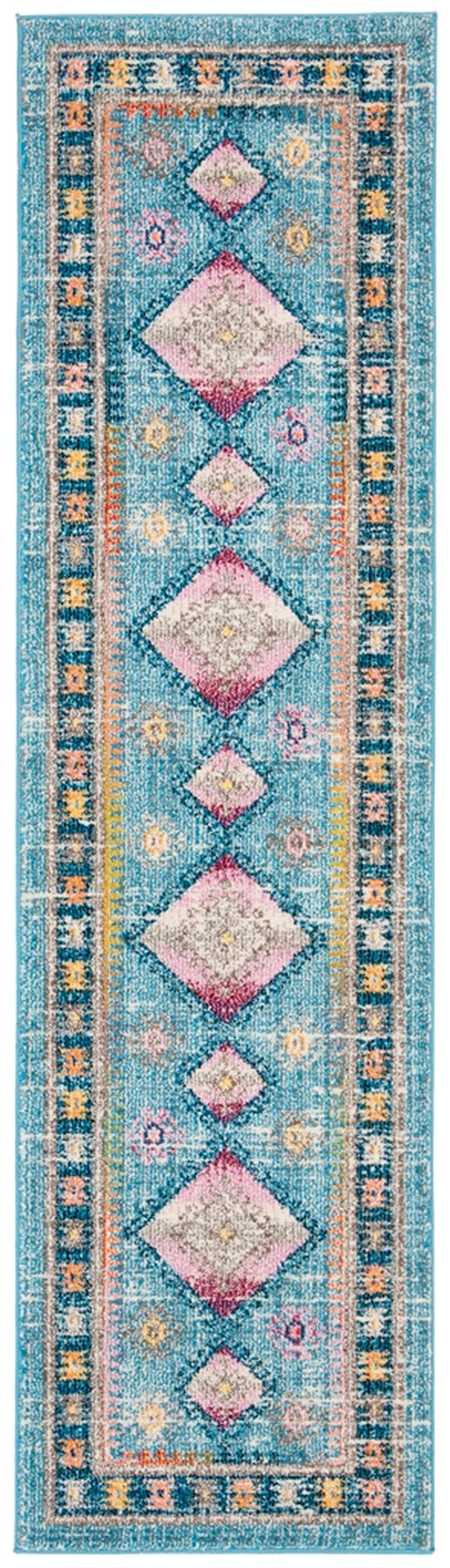 Safavieh Madison 305 Power Loomed Transitional Rug Light Blue / Fuchsia 4' x 6'