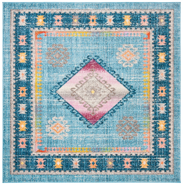 Safavieh Madison 305 Power Loomed Transitional Rug Light Blue / Fuchsia 4' x 6'