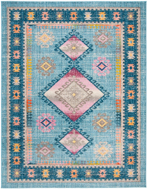 Safavieh Madison 305 Power Loomed Transitional Rug Light Blue / Fuchsia 4' x 6'