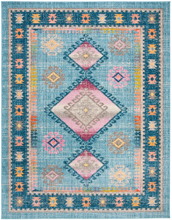 Safavieh Madison 305 Power Loomed Transitional Rug Light Blue / Fuchsia 4' x 6'
