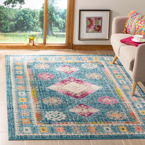 Safavieh Madison 305 Power Loomed Transitional Rug Blue / Fuchsia MAD305R-4