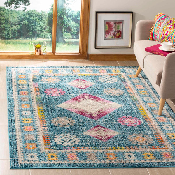 Safavieh Madison 305 Power Loomed Transitional Rug Blue / Fuchsia MAD305R-4