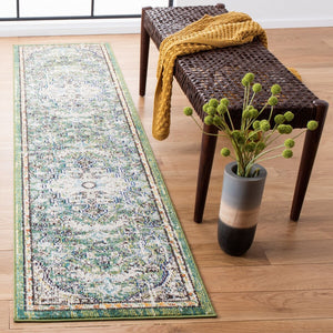 Safavieh Madison 447 Power Loomed 57% Polypropylene, 30% Cotton, 13% Polyester Transitional Rug Green / Turquoise MAD447Y-222