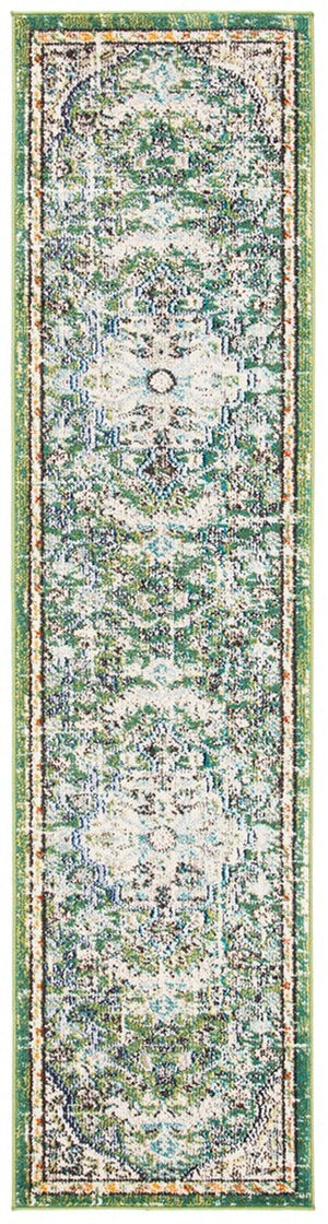 Safavieh Madison 447 Power Loomed 57% Polypropylene, 30% Cotton, 13% Polyester Transitional Rug Green / Turquoise MAD447Y-222