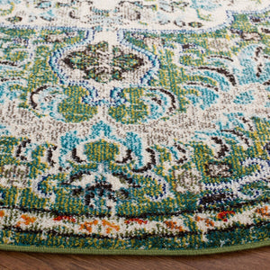 Safavieh Madison 447 Power Loomed 57% Polypropylene, 30% Cotton, 13% Polyester Transitional Rug Green / Turquoise MAD447Y-222