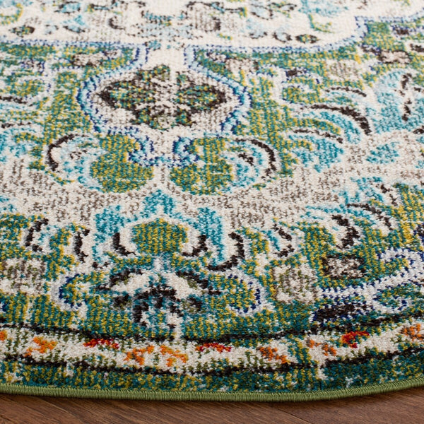 Safavieh Madison 447 Power Loomed Transitional Rug Green / Turquoise 8' x 8' Square