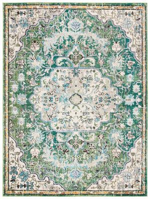 Safavieh Madison 447 Power Loomed 57% Polypropylene, 30% Cotton, 13% Polyester Transitional Rug Green / Turquoise MAD447Y-222