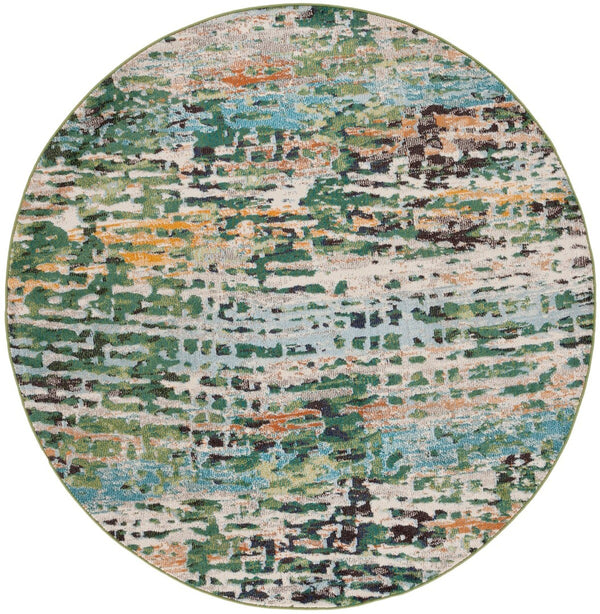Safavieh Madison 454 Power Loomed Modern Rug Green / Rust 9' x 12'