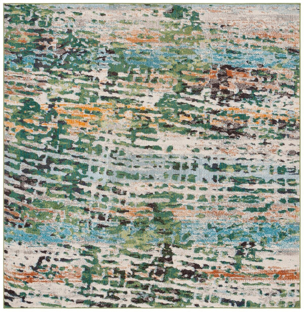 Safavieh Madison 454 Power Loomed Modern Rug Green / Rust 9' x 12'