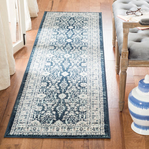 Safavieh Madison 502 Power Loomed TRADITIONAL Rug Cream / Navy 3' x 5'