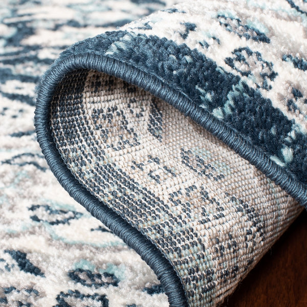 Safavieh Madison 502 Power Loomed TRADITIONAL Rug Cream / Navy 3' x 5'