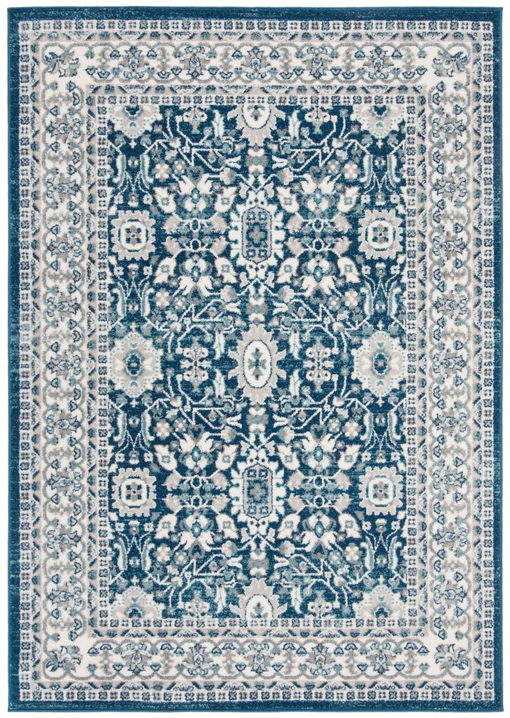 Safavieh Madison 502 Power Loomed TRADITIONAL Rug Cream / Navy 3' x 5'