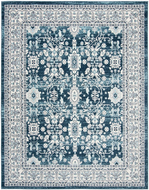 Safavieh Madison 502 Power Loomed TRADITIONAL Rug Cream / Navy 3' x 5'