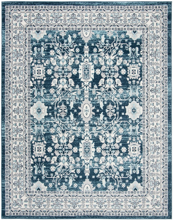 Safavieh Madison 502 Power Loomed TRADITIONAL Rug Cream / Navy 3' x 5'