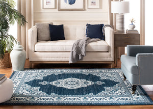 Safavieh Madison 506 Power Loomed TRADITIONAL Rug Cream / Navy MAD506N-3