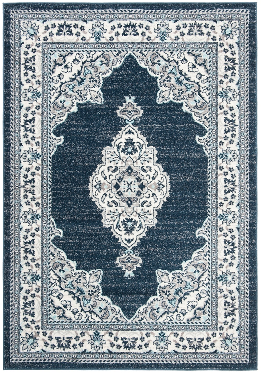 Safavieh Madison 506 Power Loomed TRADITIONAL Rug Cream / Navy MAD506N-3