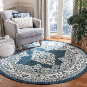 Safavieh Madison 506 Power Loomed TRADITIONAL Rug Cream / Navy MAD506N-3