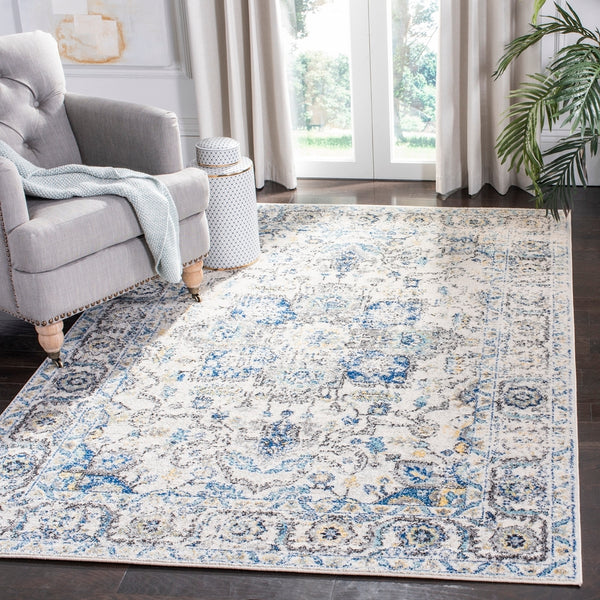 Safavieh Madison 603 Power Loomed Polypropylene Transitional Rug Grey / Ivory MAD603F-8SQ