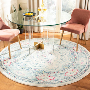 Safavieh Madison 926 Power Loomed Transitional Rug Light Grey / Fuchsia MAD926R-4