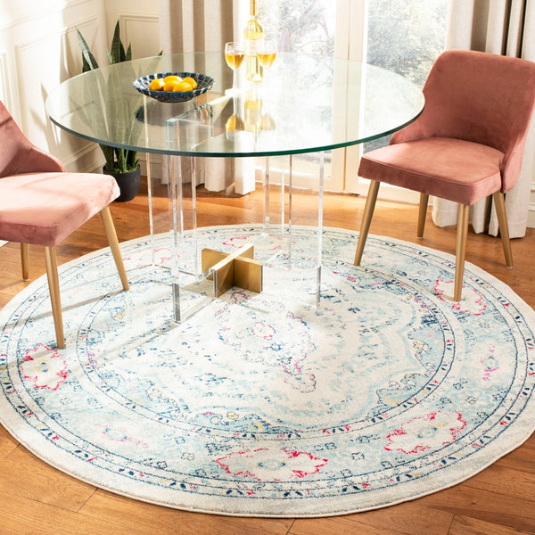 Safavieh Madison 926 Power Loomed Transitional Rug Light Grey / Fuchsia MAD926R-4