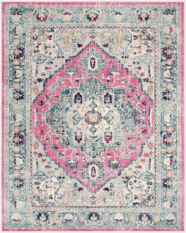 Safavieh Madison 930 Power Loomed Transitional Rug Fuchsia / Aqua MAD930R-7SQ