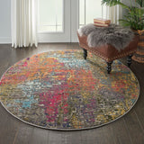 Nourison Celestial CES14 Machine Made Power-loomed Borderless Design Indoor Only Modern & Contemporary  Rug Sunset, Multicolor 100% Polypropylene 99446483157