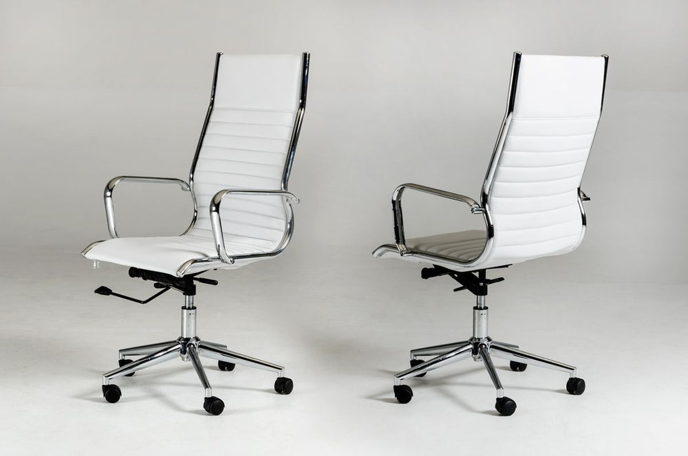 VIG Furniture Modrest Madison Modern White Leatherette Office Chair VGLFWX-15-WHT