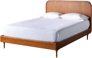 Madri MADR-001 45"H x 62"W x 84"D Wood Bed MADR001-Q  Top: Brown; Base: Brown Surya