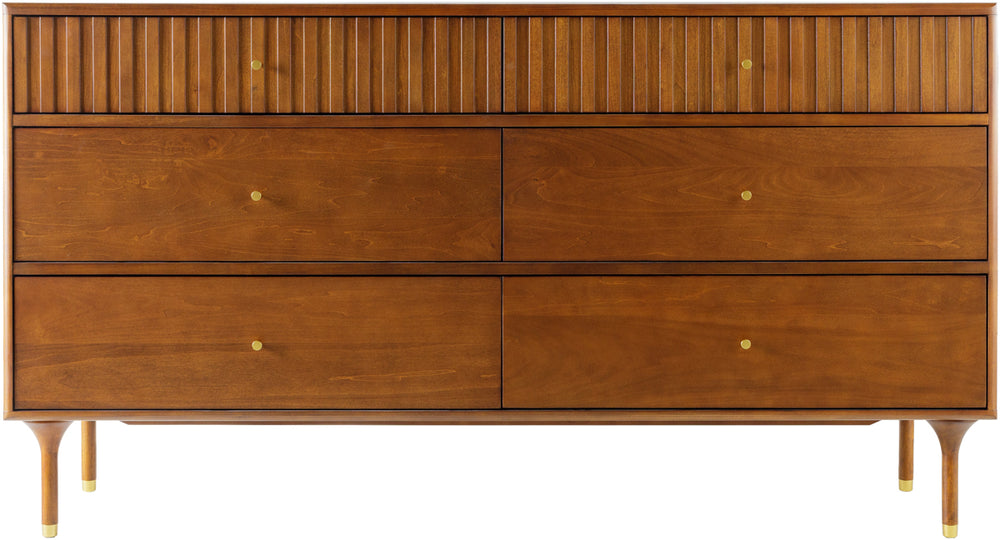 Madri MADR-003 34"H x 62"W x 18"D Dresser MADR003-341862  Top: Brown; Base: Brown Surya
