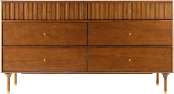 Madri MADR-003 34"H x 62"W x 18"D Dresser MADR003-341862  Top: Brown; Base: Brown Surya