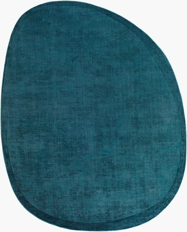Livabliss Marcella Hand Loomed Viscose Accent Rug Silky Low Pile for Entryway or Bathroom Midnight Blue, 6' x 9' MAE2300-69