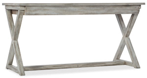 Hooker Furniture Melange Dixon Writing Desk With Distressed Light Gray Oak Veneer, Removable Insert, 3 Drawers 638-10019-GRY
