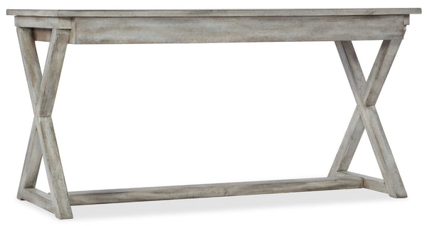 Hooker Furniture Melange Dixon Writing Desk With Distressed Light Gray Oak Veneer, Removable Insert, 3 Drawers 638-10019-GRY